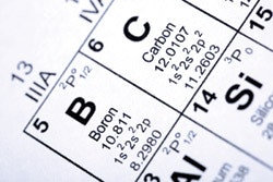 photo of Boron in periodic table of elements