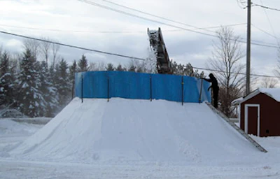 photo of swimming pool being used in making a snowman hat