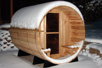 photo of the Canopy Barrel sauna from Almost Heaven