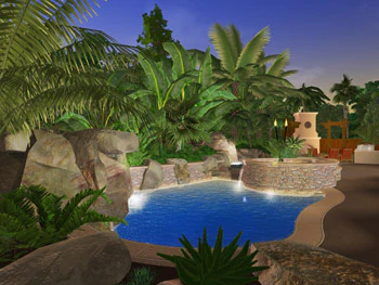 rendering of project by Don Ramos of Distinguished Pools