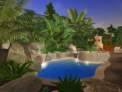 rendering of project by Don Ramos of Distinguished Pools