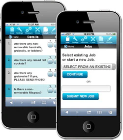 photo of mobile devices with screens showing LOOP-LOC info