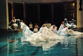 photo of a play performed in a pool