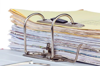 photo of a binder loaded with pages