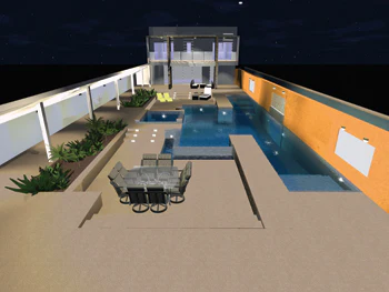 rendering of backyard pool design