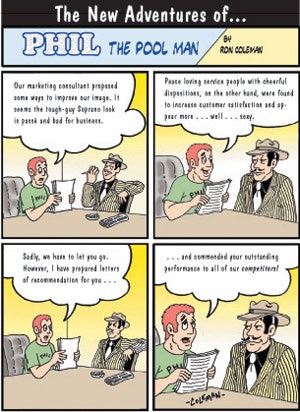 cartoon of Phil The Pool Man