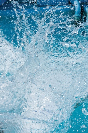 photo of water splashing in a hot tub
