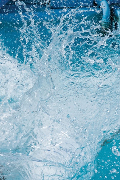 photo of water splashing in a hot tub
