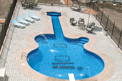 photo of guitar-shaped pool