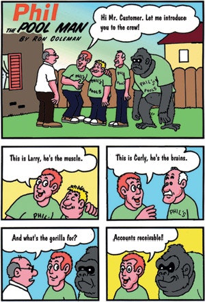 cartoon of Phil The Pool Man