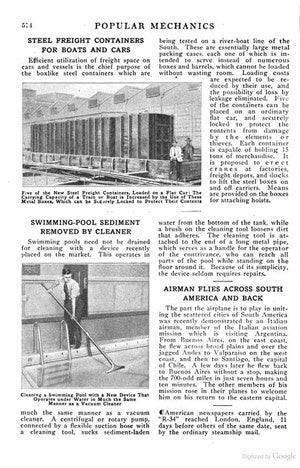photo of article about pool vacuuming in 1919