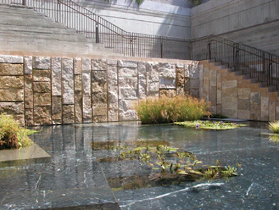 photo of surfaces surrounding Getty Villa