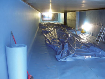 photo of 200-foot vinyl liner project
