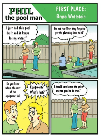 cartoon of Phil The Pool Man - first place winner
