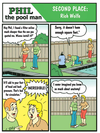 cartoon of Phil The Pool Man - second place winner