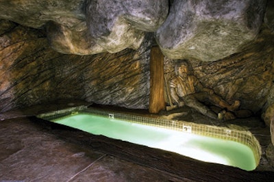photo of hot tub in mining cave