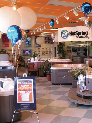 image of inside showroom at Hot Tub retailer