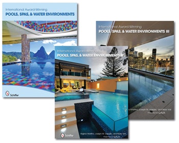 image of 3 book covers of International Award Winning Pools, Spas, & Water Environments