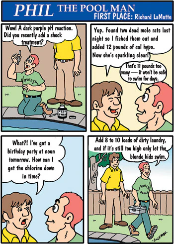 cartoon of Phil The Pool Man - first place winner