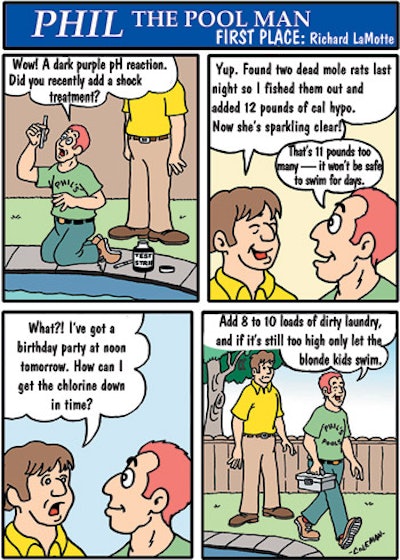 cartoon of Phil The Pool Man - first place winner