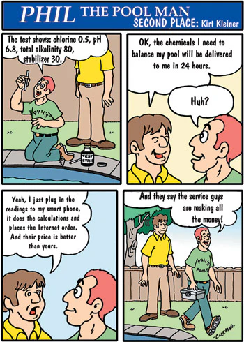 cartoon of Phil The Pool Man - second place winner