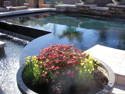 Image of complex pool with multi-level water features