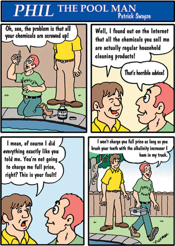 cartoon of Phil The Pool Man - second place winner