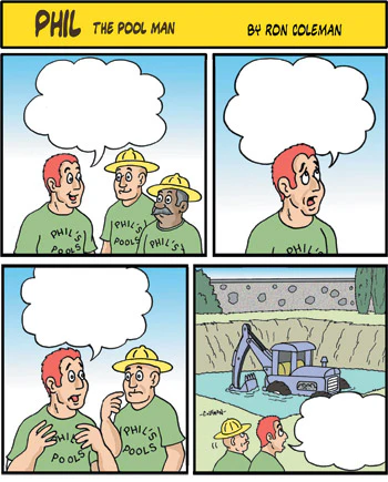 cartoon of Phil The Pool Man