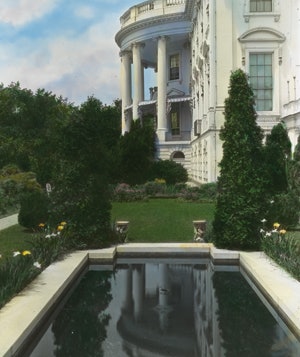 Reflection pool in southeast garden of White House