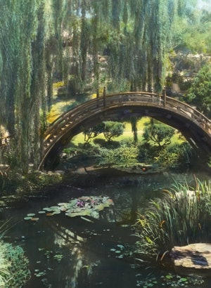 Japanese style garden at Henry Edwards Huntington house in San Marino, CA