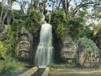 Waterfall at Villa Aldobrandini in Lazio, Italy