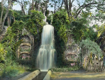 Waterfall at Villa Aldobrandini in Lazio, Italy