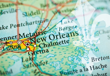 map section showing New Orleans area