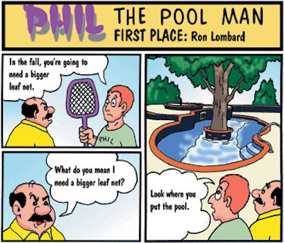 cartoon of Phil The Pool Man - first place winner