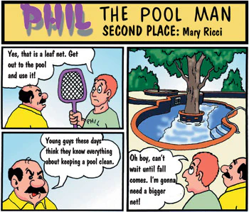 cartoon of Phil The Pool Man - second place winner