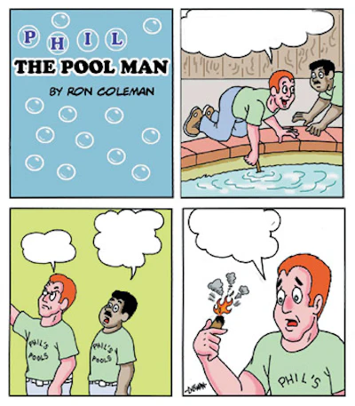 cartoon of Phil The Pool Man