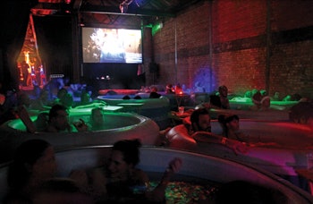 photo of a hot tub in a movie theater