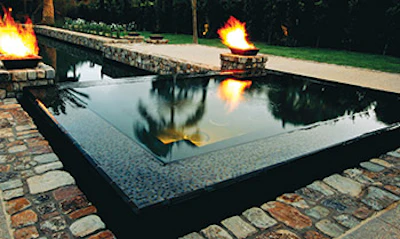photo of pool using fire and water