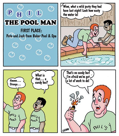 cartoon of Phil The Pool Man - first place winner