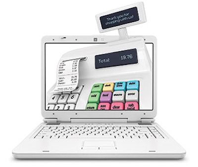 photo of laptop as a cash register