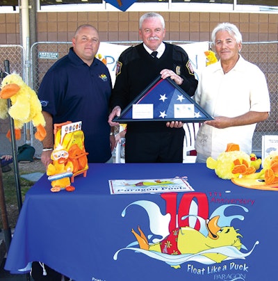 photo of Paragon Pools celebrating 10 years of Float Like a Duck