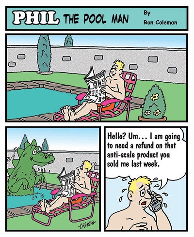 cartoon of Phil The Pool Man - second place winner