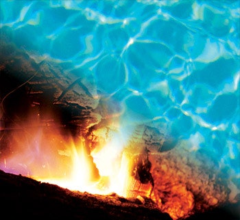 photo of fire integrated with water