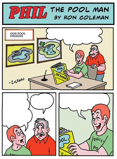 cartoon of Phil The Pool Man
