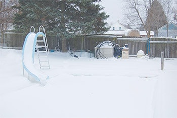 photo of a pool in winter
