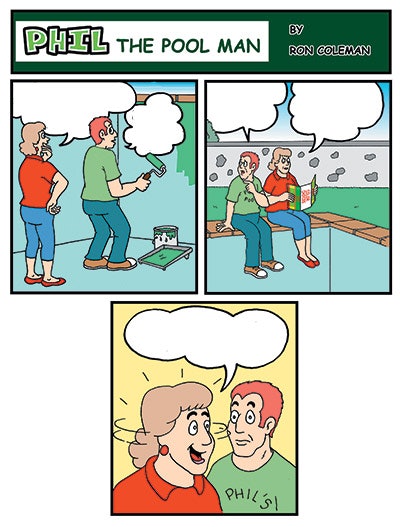 cartoon of Phil The Pool Man