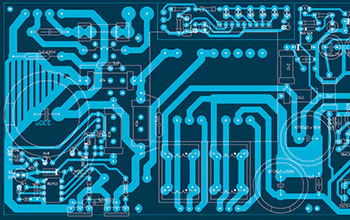 representation of a circuitboard back