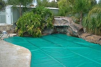 photo of pool with cover