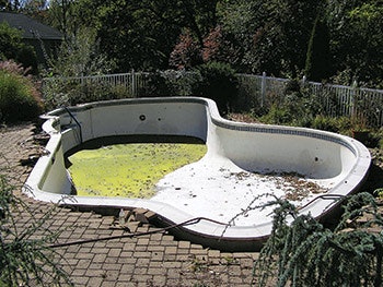 Photo Of A Pool Popping Out Of The Ground Due To External Groundwater