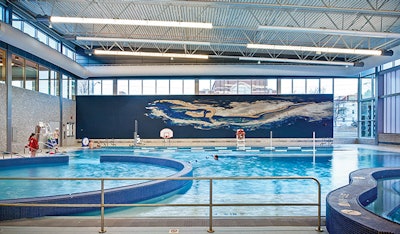 photo of a mosaic picture at the State Gymnasium of Iowa State University